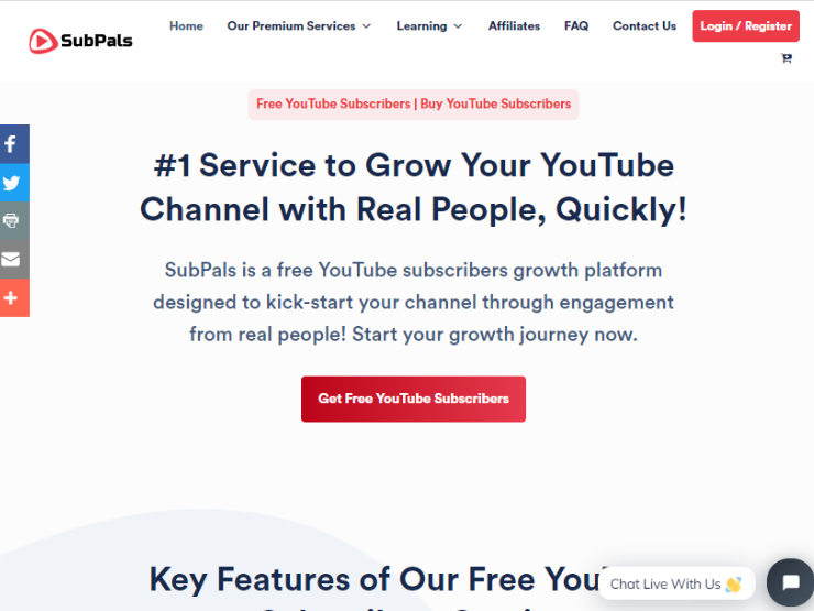 SubPals Review - Service to Purchase Clicks on YouTube